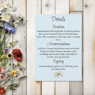 Whimsical Wildflowers Butterfly Mushrooms Wedding Enclosure Card