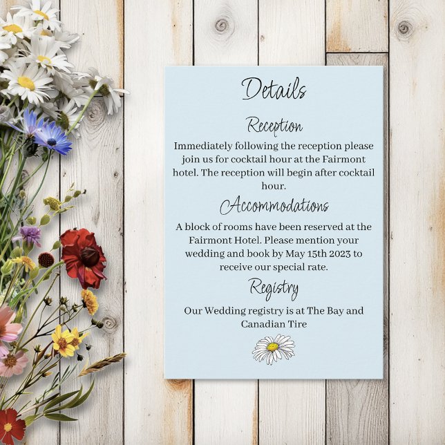 Whimsical Wildflowers Butterfly Mushrooms Wedding Enclosure Card (Creator Uploaded)