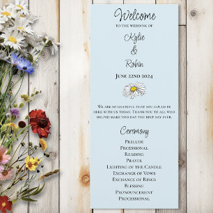Whimsical Wildflowers Butterfly Mushrooms Wedding Program