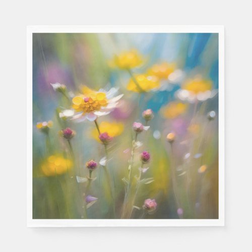 Whimsical Wildflowers In The Wind Napkins