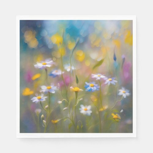 Whimsical Wildflowers In The Wind Napkins