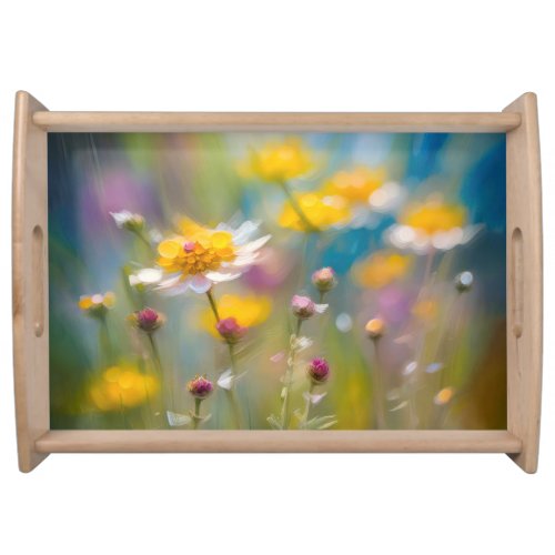 Whimsical Wildflowers In The Wind Serving Tray