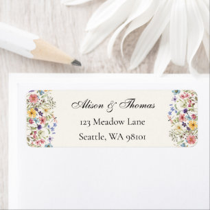 Whimsical Wildflowers Meadow Wedding Label