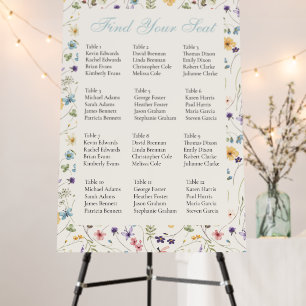 Whimsical Wildflowers Meadow Wedding Seating Chart Foam Board