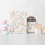 Whimsical Wildflowers Meadow Wedding  Wrapping Paper<br><div class="desc">Whimsical Wildflowers Meadow Wedding Wrapping Paper (Edit)</div>