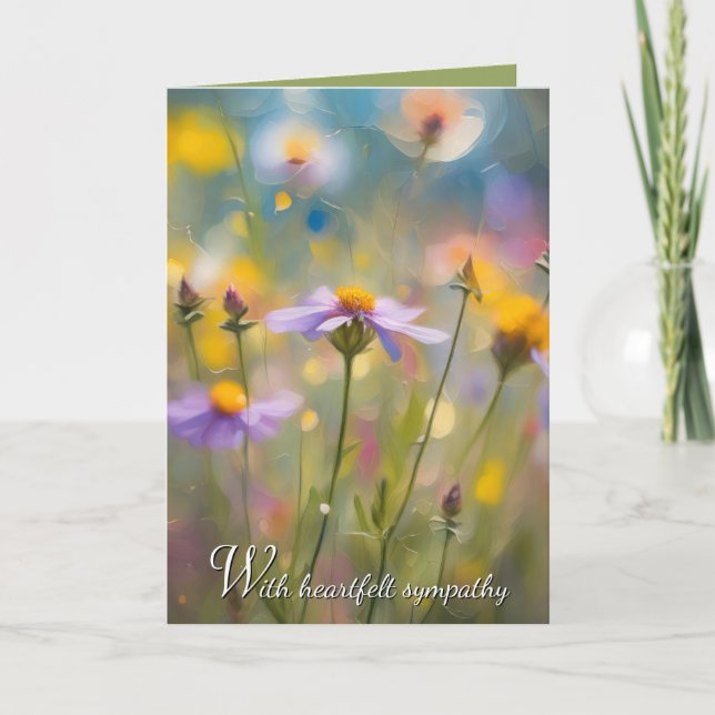 Whimsical Wildflowers Sympathy Card (Front)