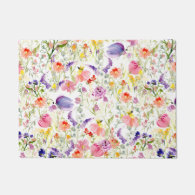 Whimsical Wildflowers | Watercolor Doormat