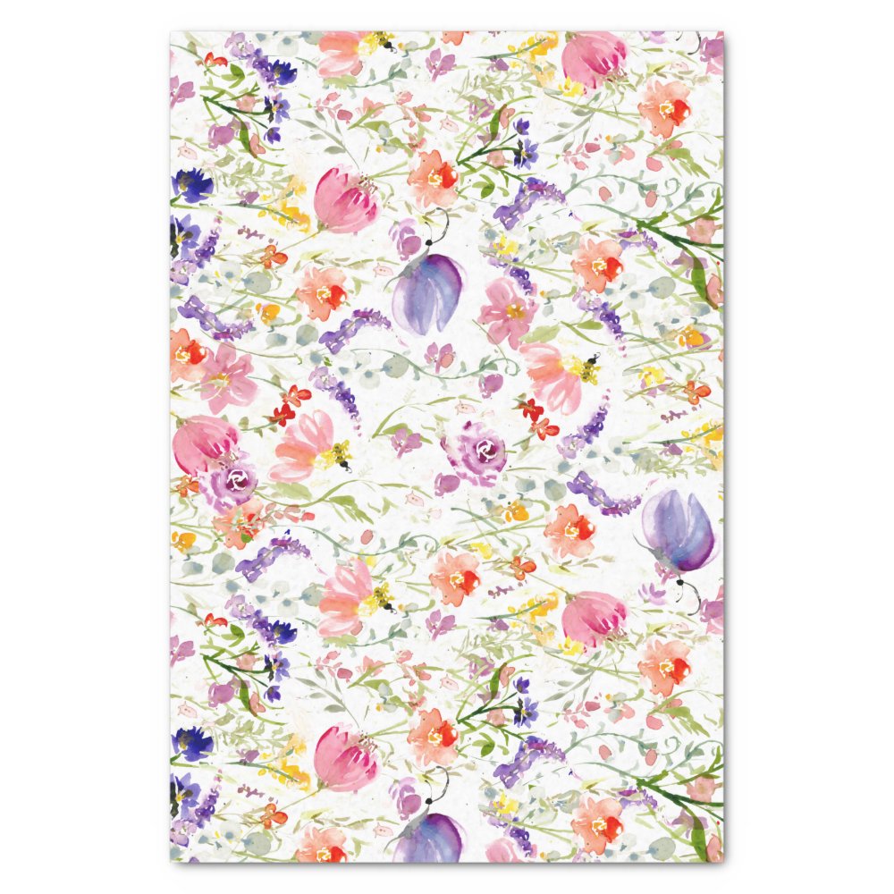 Disover Whimsical Wildflowers | Watercolor Tissue Paper