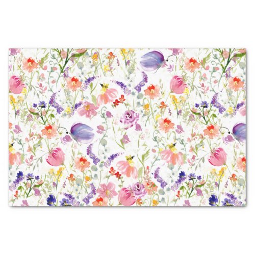 Whimsical Wildflowers  Watercolor Tissue Paper
