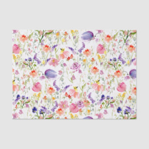 Whimsical Wildflowers Watercolor Tissue Paper
