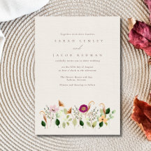 Whimsical Wildflowers Wedding Invitation