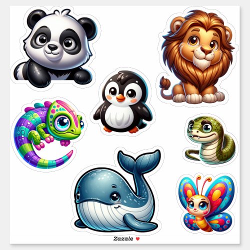 Whimsical Wildlife _ 3D Animal Kingdom Sticker Set