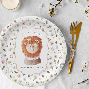 Whimsical Wildlings   Vintage Animals Baby Shower Paper Plates