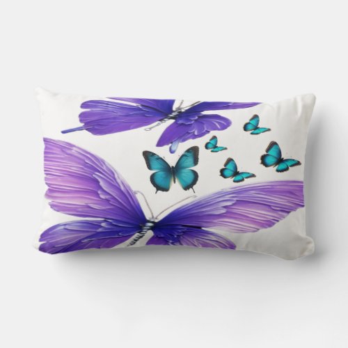 Whimsical Wings A Fluttering Beauty Pillow Lumbar Pillow