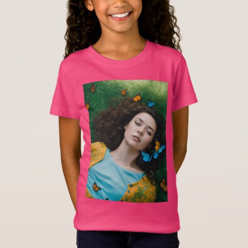  Whimsical Wings Butterfly Girl Kids T_Shirt T_Shirt