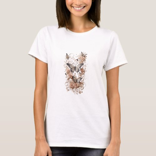 Whimsical Wings Collection Embrace Romance with B T_Shirt