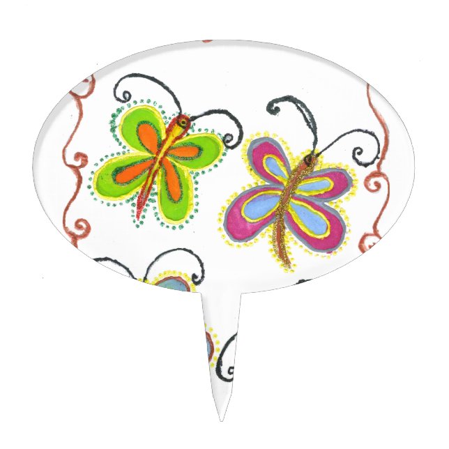 Whimsical Wings: Stunning Butterfly-Themed design Cake Topper (Front)