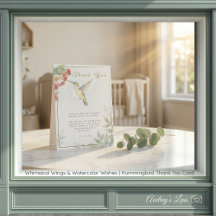 Whimsical Wings Watercolor Hummingbird Baby Shower