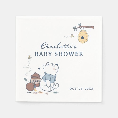 Whimsical Winnie The Pooh Baby Shower Napkins