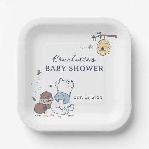 Whimsical Winnie The Pooh Baby Shower Paper Plates