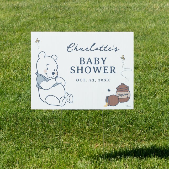Whimsical Winnie The Pooh Baby Shower Sign (Insitu)