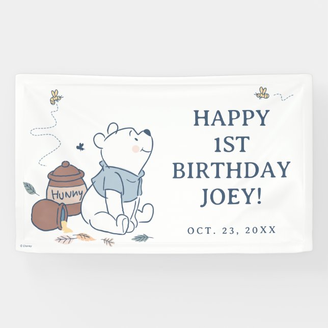 Whimsical Winnie The Pooh Birthday Banner (Horizontal)