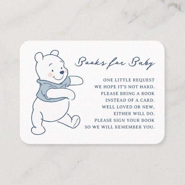 Whimsical Winnie The Pooh Books for Baby Place Card (Front)