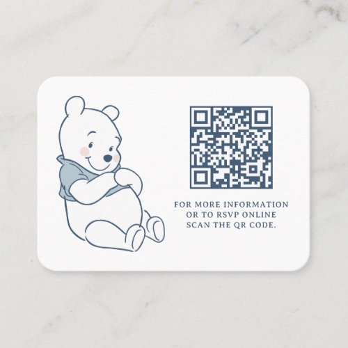 Whimsical Winnie The Pooh Gift Registry QR Place Card