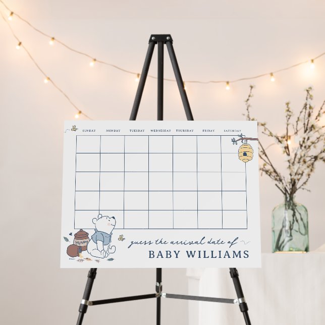 Whimsical Winnie the Pooh | Guess the Due Date Foam Board (In Situ (Stand))