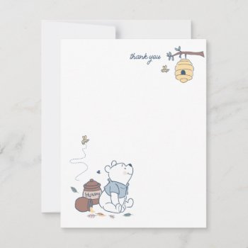 Whimsical Winnie The Pooh Hunny 1st Birthday Thank You Card by winniethepooh at Zazzle