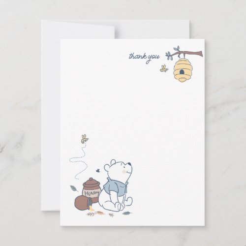 Whimsical Winnie the Pooh Hunny 1st Birthday Thank You Card