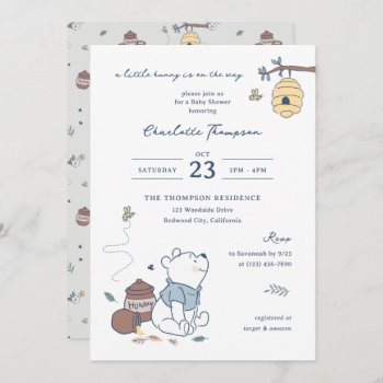 Whimsical Winnie The Pooh Hunny Baby Shower  Invitation by winniethepooh at Zazzle