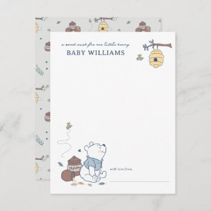 Whimsical Winnie the Pooh Hunny Baby Shower Note Card
