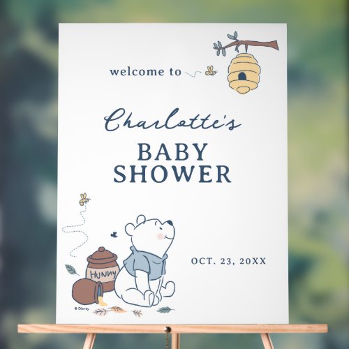 Whimsical Winnie The Pooh Shower Welcome Acrylic Sign