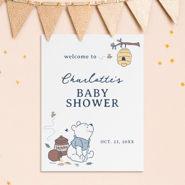 Whimsical Winnie The Pooh Shower Welcome Foam Board (Sign on wall)