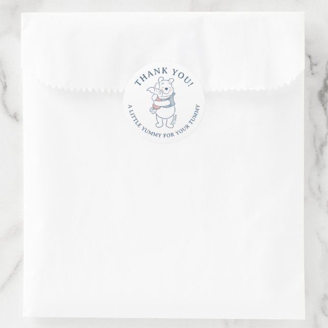 Whimsical Winnie the Pooh | Treat  Classic Round Sticker (Bag)
