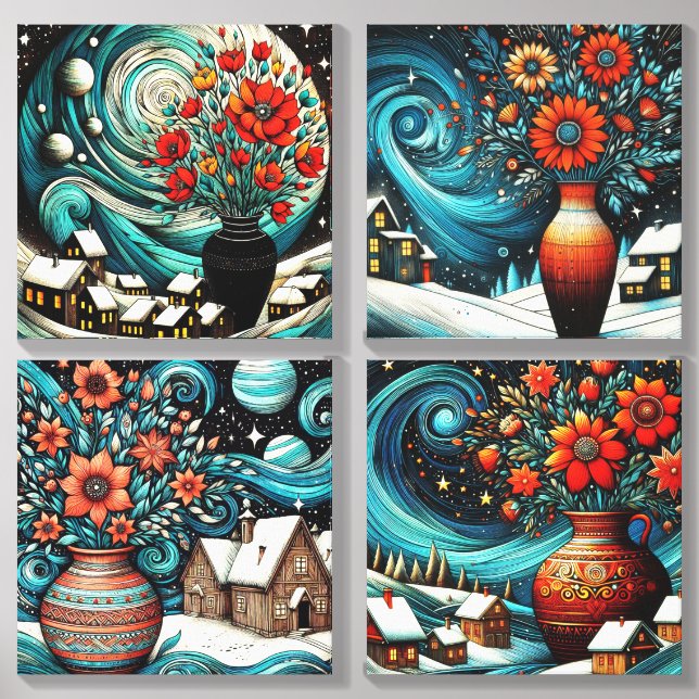 Whimsical Winter Canvas Photo Tile (Front Set)