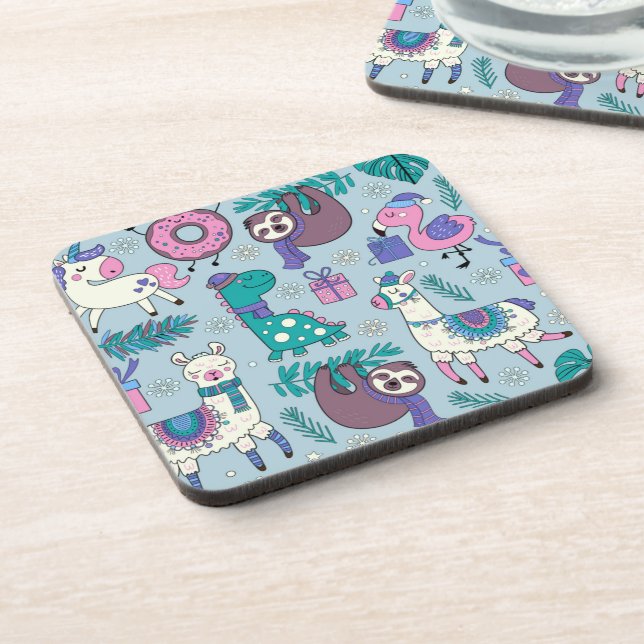 Whimsical WInter Critters Beverage Coaster (Left Side)