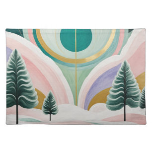 Whimsical Winter Dreamscape Cloth Placemat