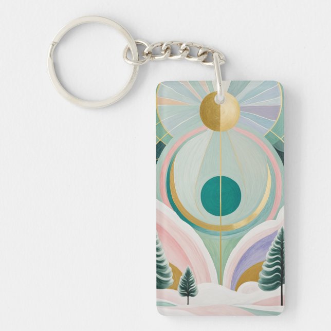Whimsical Winter Dreamscape Keychain (Front)