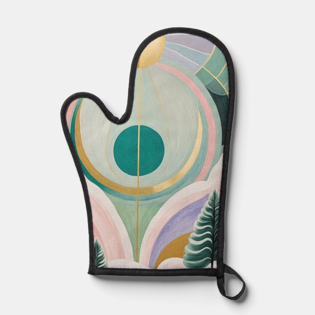 Whimsical Winter Dreamscape Oven Mitt (Front)