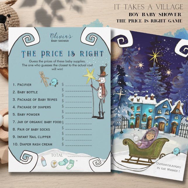 Whimsical Winter Fairy Price is Right Baby Shower  Invitation (Whimsical Winter Fairy Price is Right Baby Shower Invitation)