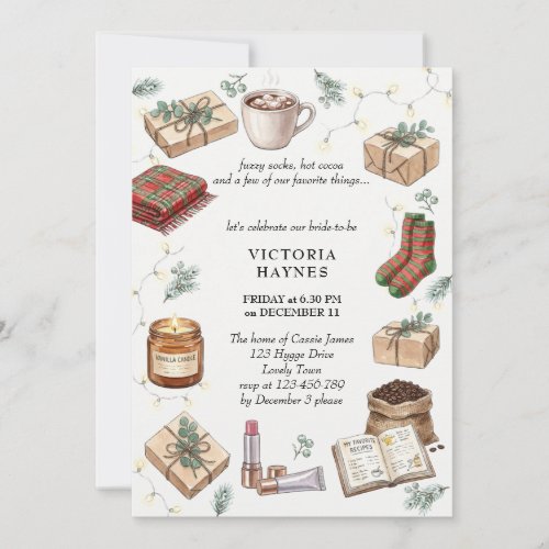 Whimsical Winter Favorite Things Bridal Shower Invitation