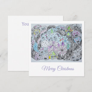 Whimsical Winter Forest Magical Creatures Card