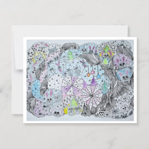  Whimsical Winter Forest Magical Creatures Magnetic Invitation