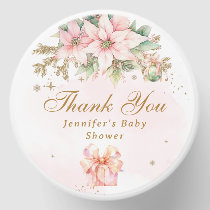 Whimsical Winter girl baby shower thank you Mini Candle Favors