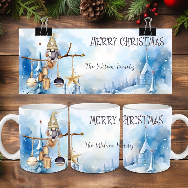 Whimsical Winter Lady Gnome Merry Christmas Coffee Mug (Creator Uploaded)