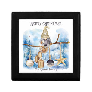 Whimsical Winter Lady Gnome Merry Christmas Gift Box