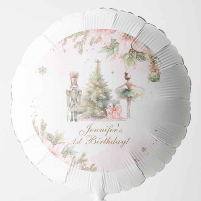 Whimsical Winter Onederland Nutcracker Birthday Balloon (Front)