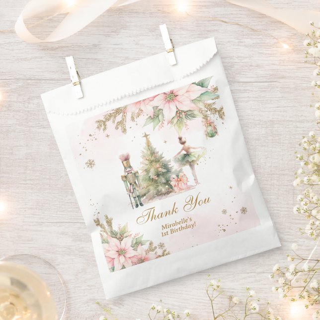 Whimsical Winter Onederland pastel thank you Favor Bag (Clipped)